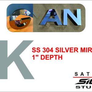 SS 304 Silver Glossy Letter