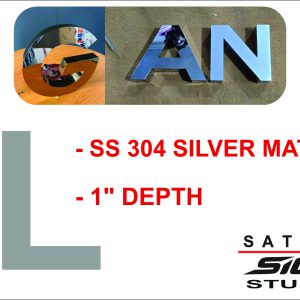 SS 304 Silver Matt Letter