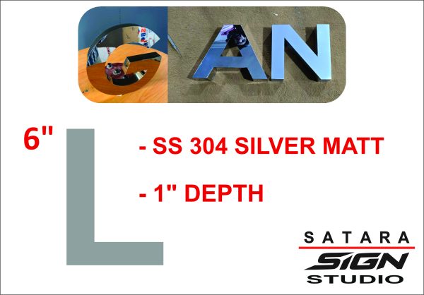 SS 304 Silver Matt Letter