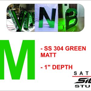 SS 304 Green Matt Letter
