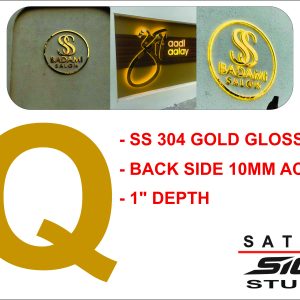 SS 304 Gold Glossy Letter