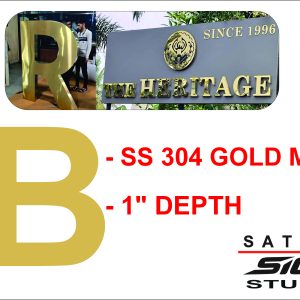 SS 304 Gold Brush Letter