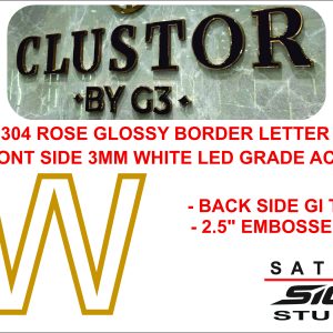 -SS 304 ROSE GLOSSY BORDER LETTER