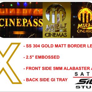 -SS 304 GOLD MATT BORDER LETTER