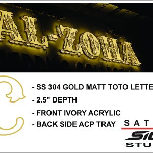 - SS 304 GOLD MATT TOTO LETTER