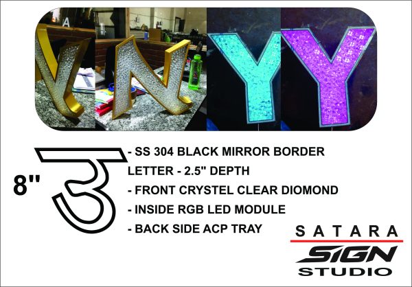 -SS 304 BLACK MIRROR BORDER