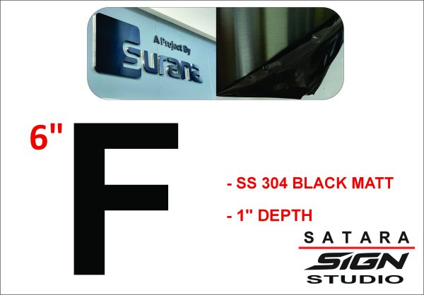 SS 304 Black Matt Letter