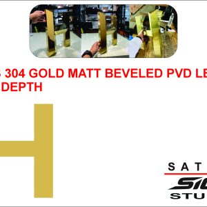 - SS 304 GOLD MATT BEVELED PVD LETTER