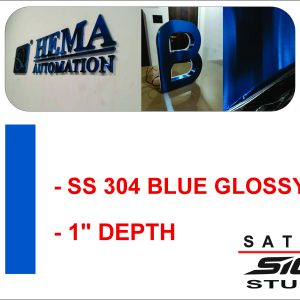SS 304 Blue Glossy Letter
